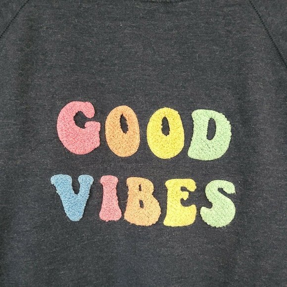 Wildfox Good Vibes Sweatshirt Women's Size medium Oversized Blue - Picture 2 of 7